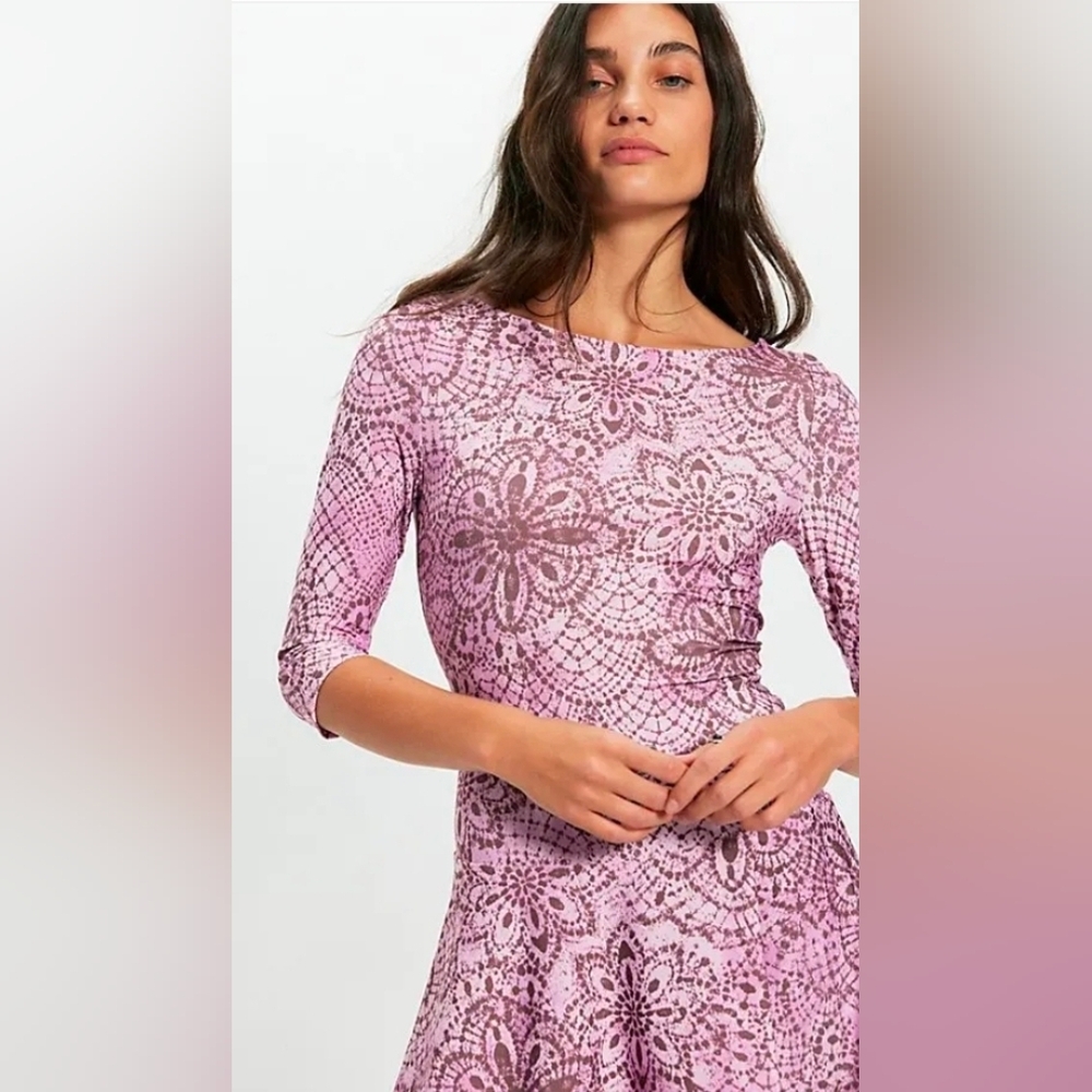 Free People Relish Mini Dress In Lilac Floral Combo - Picture 4 of 8